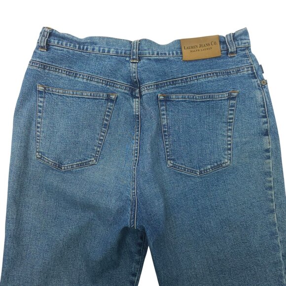 Lauren Jeans Ralph Lauren Crop Denim Womens Size 12 HIgh Rise Stretch Capri - Picture 12 of 16